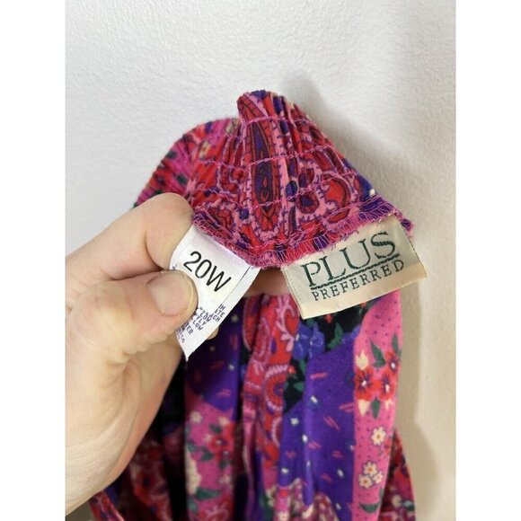 Plus Preferred Vintage Paisley Floral Elastic Waist Knee Length Skirt Size 20W - Picture 9 of 10